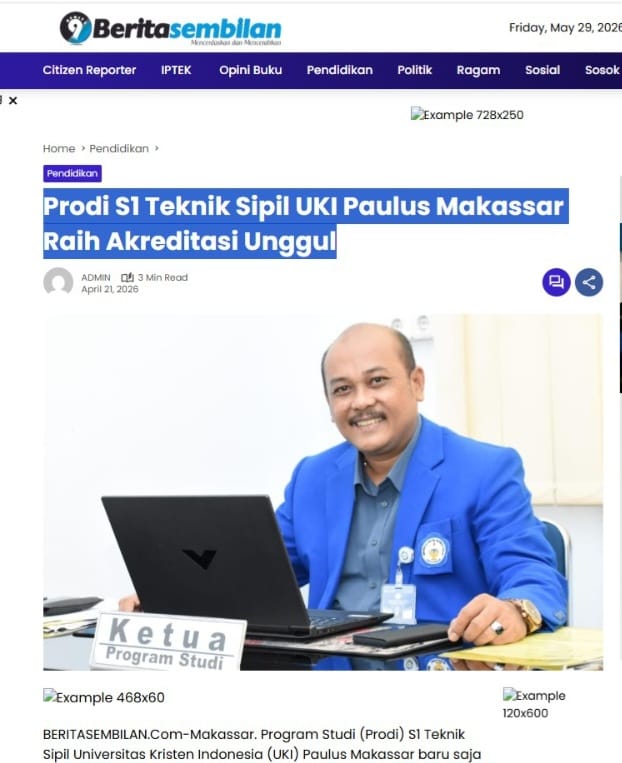 Prodi S1 Teknik Sipil UKI Paulus Makassar Raih Akr